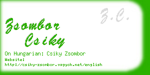 zsombor csiky business card